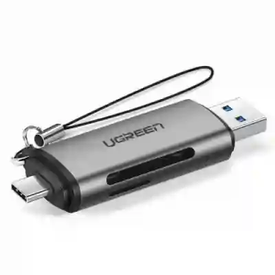Card Reader Ugreen CM185, USB-C - USB, Gray