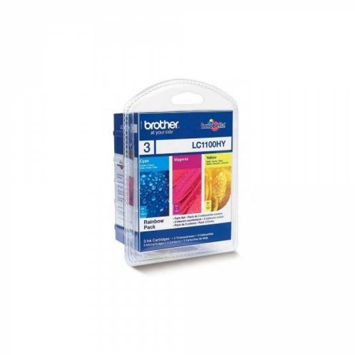 Cartus cerneala Brother (Blister Rainbow Pack - Cyan, Magenta, Galben) LC1100HYRBWBP