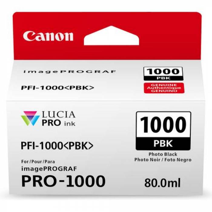 Cartus Cerneala CANON PFI1000PBK PHOTO BLACK - BS0546C001AA