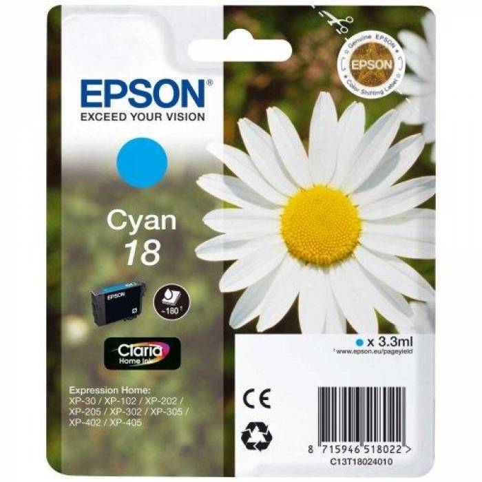 Cartus Cerneala Epson 18 Cyan - C13T18024010