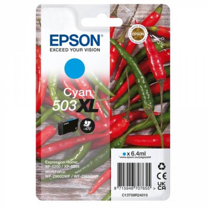 Cartus Cerneala Epson 503XL Cyan C13T09R24010