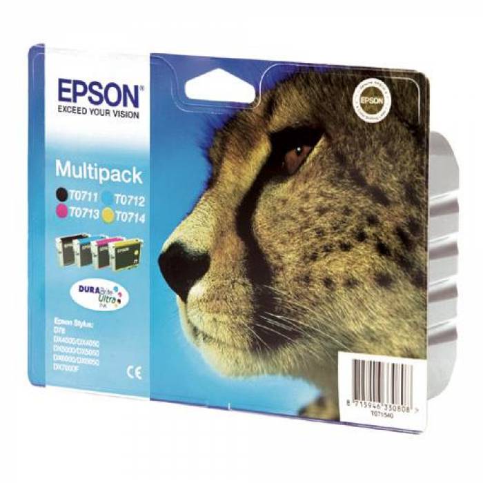 Cartus Cerneala Epson T0715 MultiPack Cyan, Magenta, Yellow, Black - C13T07154010