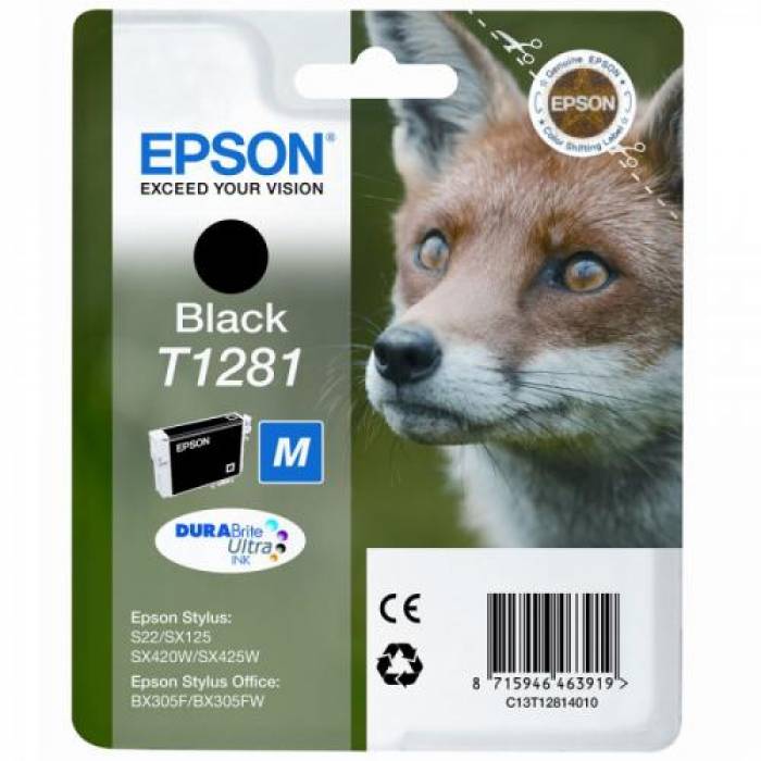 Cartus Cerneala Epson T1281 Black C13T12814011