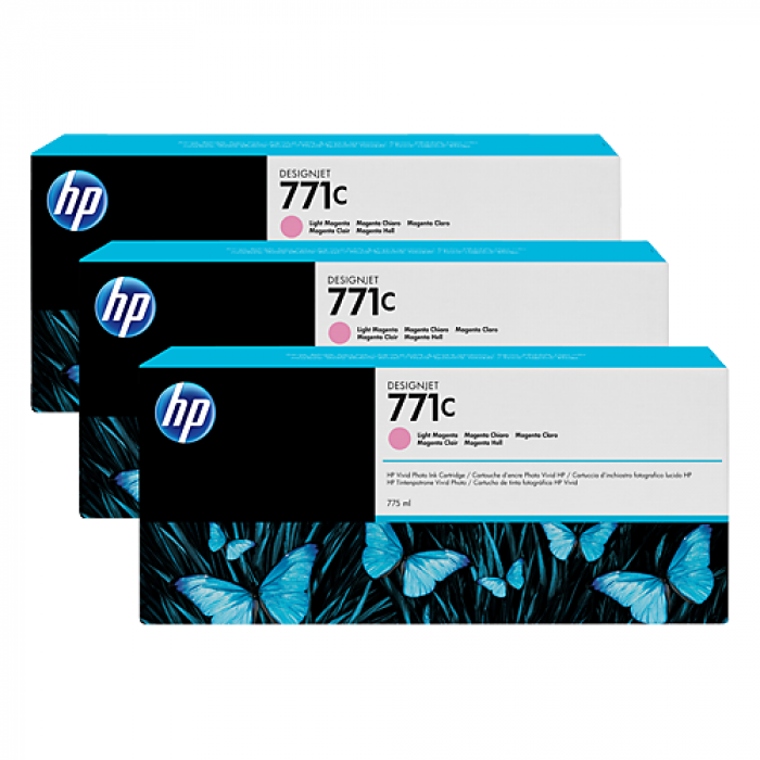 Cartus Cerneala HP 771C Light Magenta 3 bucati B6Y35A