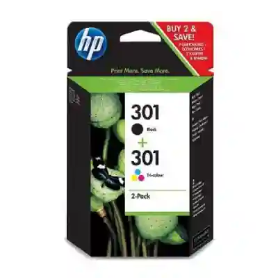 Cartus cerneala HP No 301 DoublePack Black/Tricolor N9J72AE