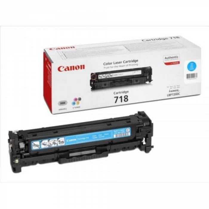 Cartus Toner Canon CRG-718C Cyan CR2661B002AA