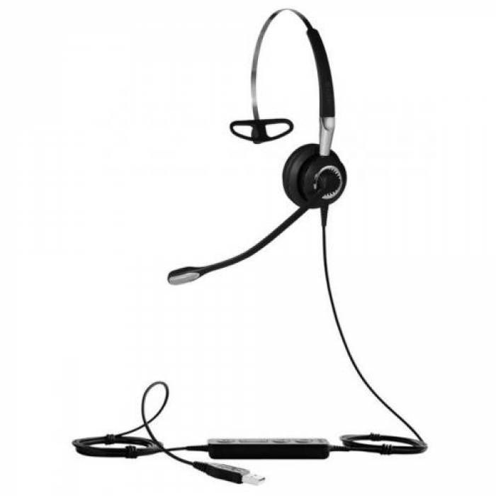 Casca cu microfon Jabra BIZ 2400 II Mono Microsoft 3-in-1, USB-A, Black-Silver