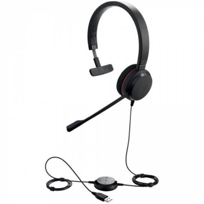 Casca cu microfon Jabra Evolve 20SE Mono Microsoft, USB-A/3.5mm jack, Black