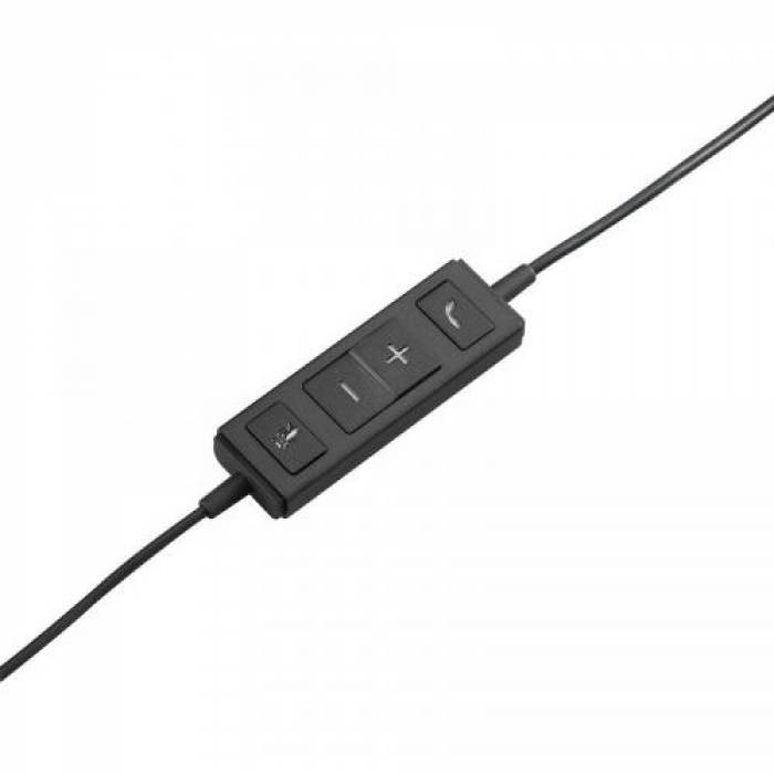Casca cu microfon Logitech H570e Mono, USB-A, Black