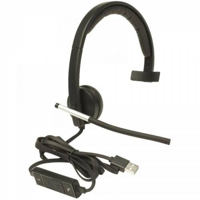 Casca cu microfon Logitech H650e Mono, USB-A, Black