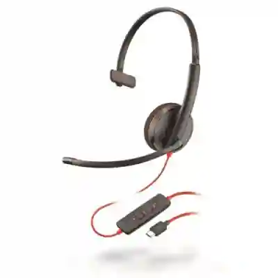Casca cu microfon Poly Blackwire C3210, USB-C, Black