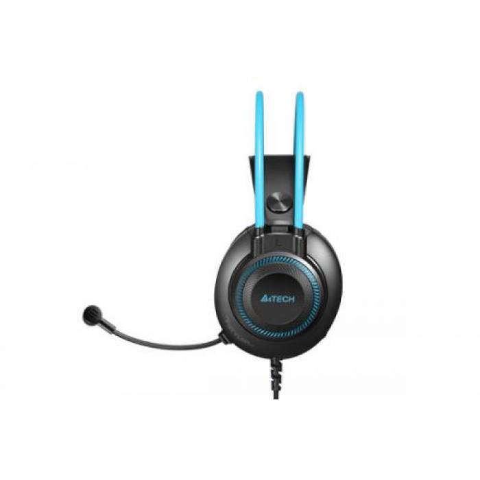 Casti cu microfon A4Tech Fstyler FH200i-GR, 3.5mm jack, Black-Blue