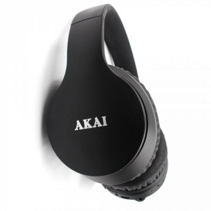 Casti cu microfon Akai BTH-B6ANC, Bluetooth, Black