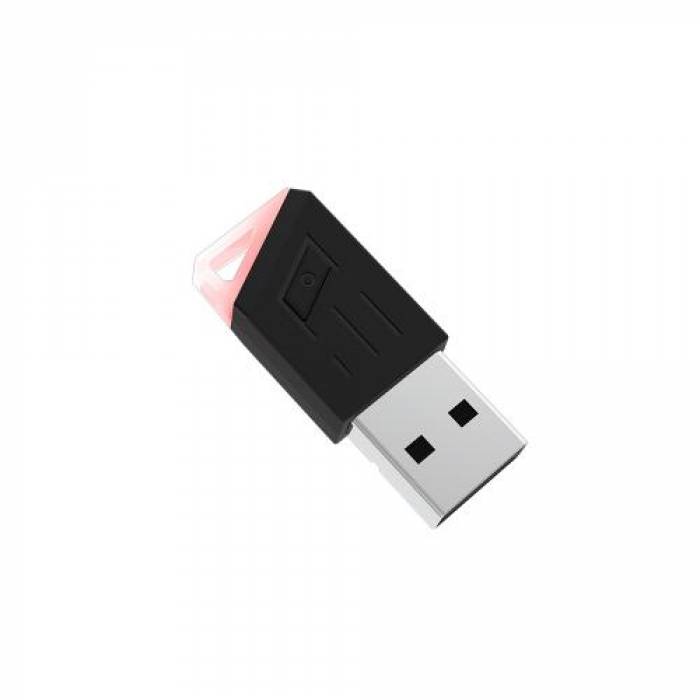 Casti cu microfon AQIRYS Lyra, USB Wireless/Bluetooth/3.5mm jack, Black