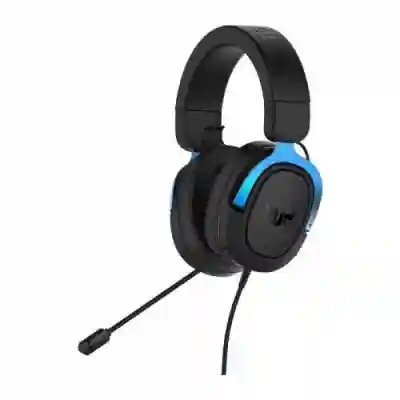 Casti cu microfon ASUS TUF Gaming H3, 3.5mm jack, Black-Blue