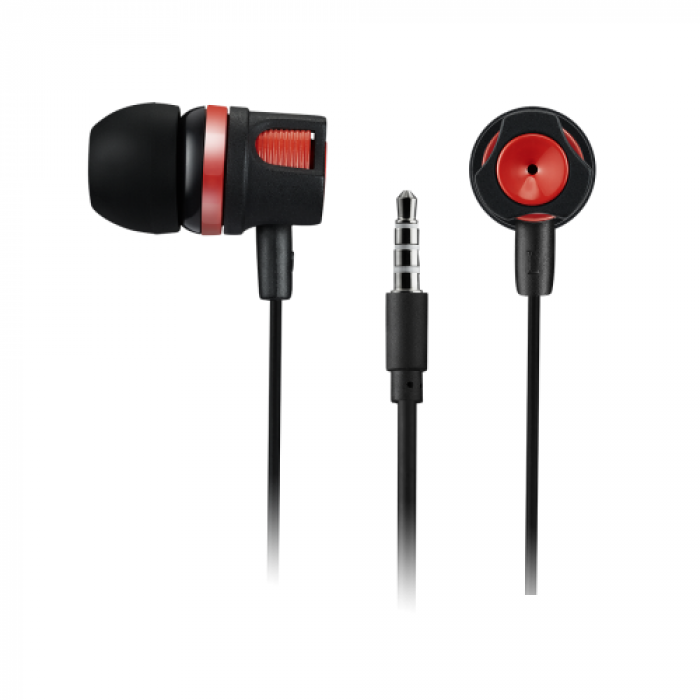 Casti cu microfon Canyon CNE-CEP3R, 3.5mm jack, Black-Red