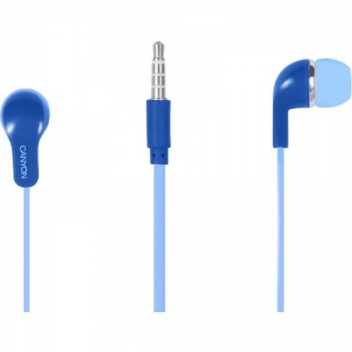 Casti cu microfon Canyon In-Ear CNS-CEPM02BL, 3.5mm jack, Blue