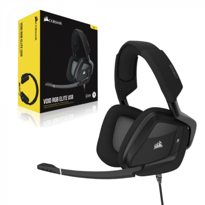 Casti cu microfon Corsair Void Elite Premium Surround Dolby 7.1, USB-A, Black