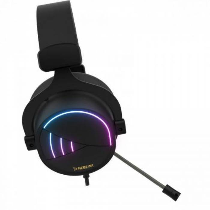 Casti cu microfon Gamdias Hebe M2 RGB LED, USB-A, Black