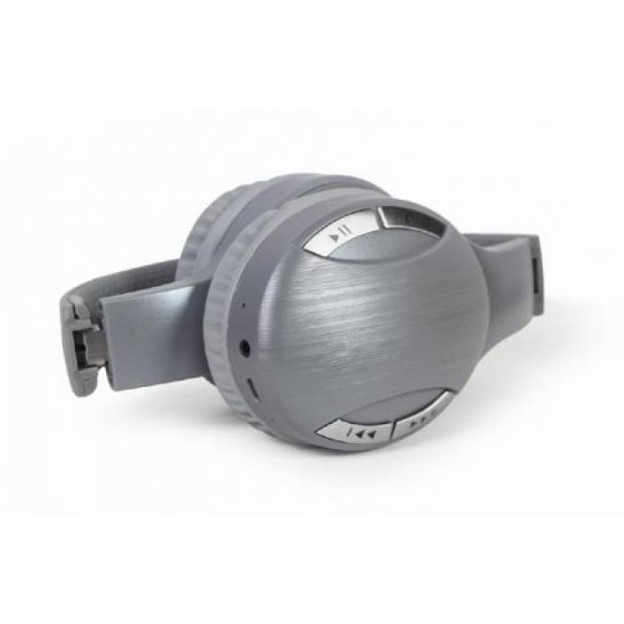 Casti cu microfon Gembird BTHS-01-SV, Bluetooth/3.5 mm jack, Silver