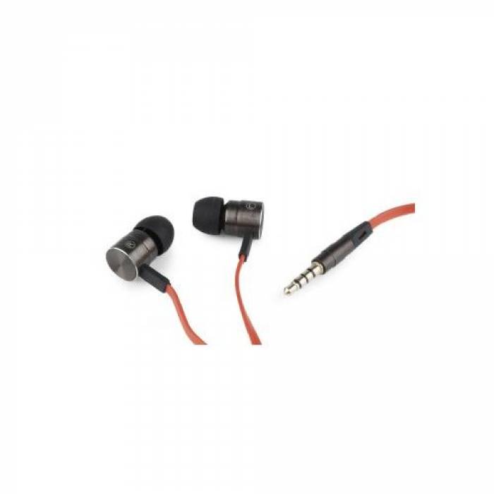 Casti cu microfon Gembird MHS-EP-LHR, 3.5mm jack, Black-Orange