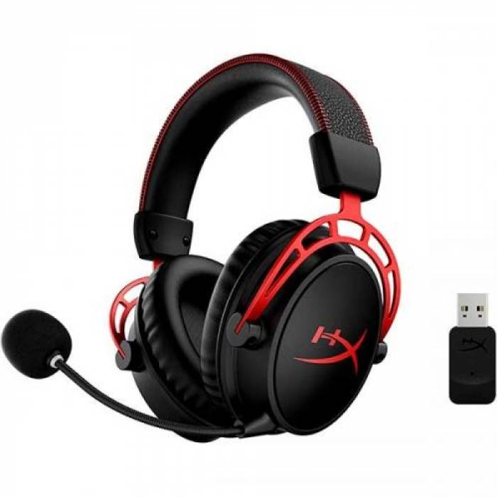 Casti cu microfon HP HyperX Cloud Alpha Wireless, USB Wireless, Black-Red