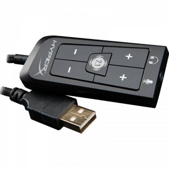 Casti cu microfon HP HyperX Cloud II, USB-A/3.5mm jack, Black-Gunmetal