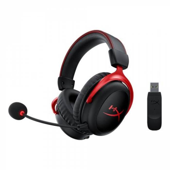 Casti cu microfon HP HyperX Cloud II, USB Wireless, Black-Red