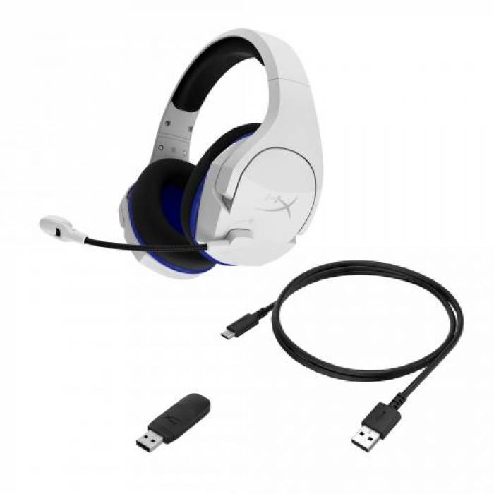 Casti cu microfon HP HyperX Cloud Stinger Core, USB Wireless, White