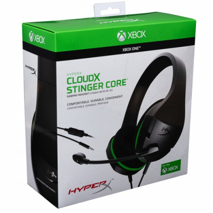 Casti cu microfon HP HyperX CloudX Stinger Core, 3.5mm jack, Black-Green