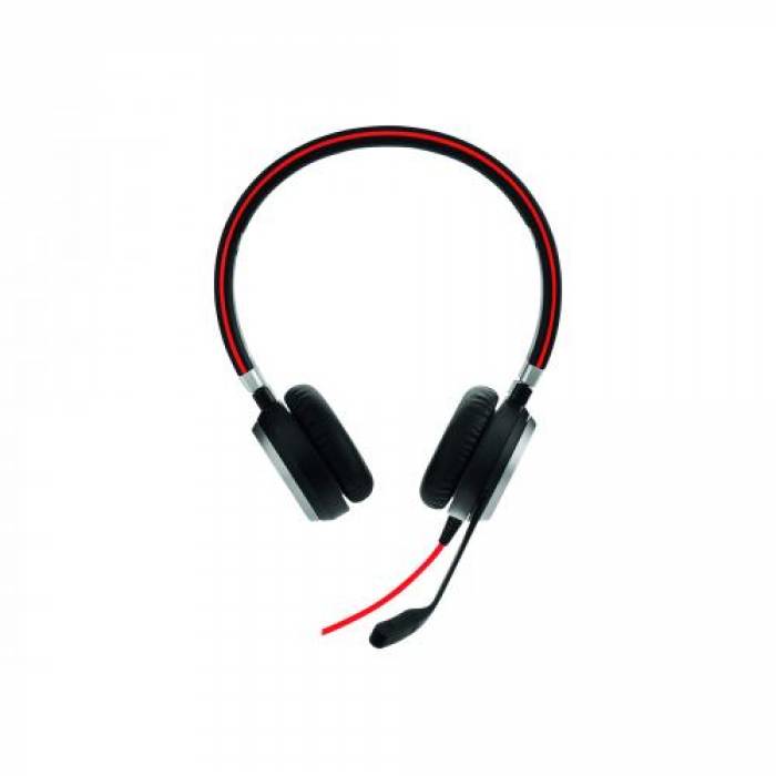 Casti cu microfon Jabra Evolve 40 UC Duo, USB-C/3.5mm jack, Black-Red