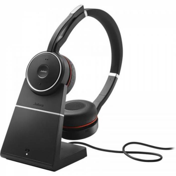 Casti cu microfon Jabra EVOLVE 75 MS Stereo Stand, Bluetooth, Black