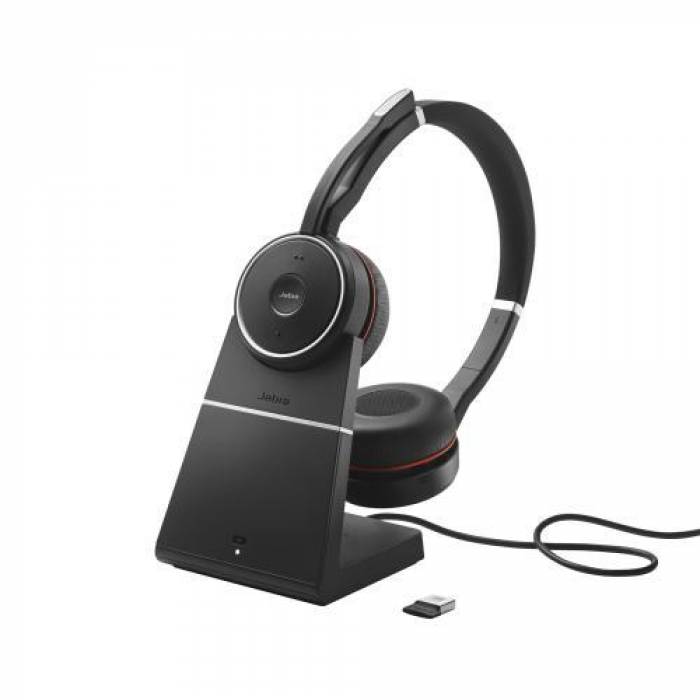 Casti cu microfon Jabra Evolve 75 SE UC Stereo Stand, Bluetooth, Black