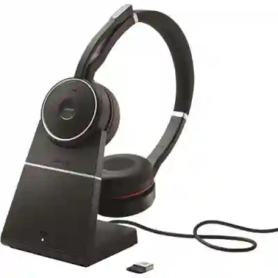 Casti cu microfon Jabra EVOLVE 75 UC Stereo Stand, Bluetooth, Black