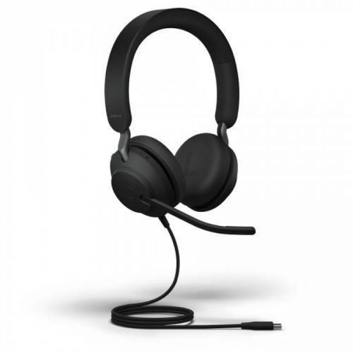 Casti cu microfon Jabra Evolve2 40, USB-A, Black