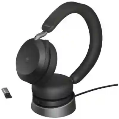 Casti cu microfon Jabra Evolve2 75 Microsoft Teams Stand, Bluetooth, Black