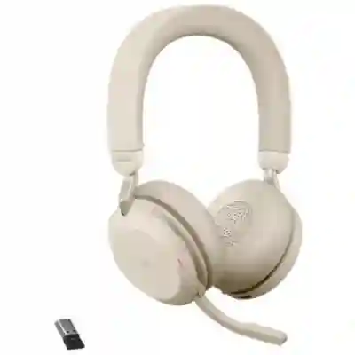 Casti cu microfon Jabra Evolve2 75 UC, Bluetooth, Beige