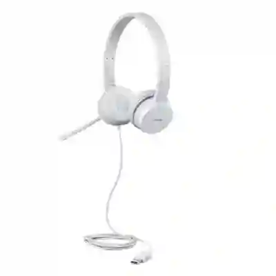 Casti cu microfon Lenovo 110, USB-A, White