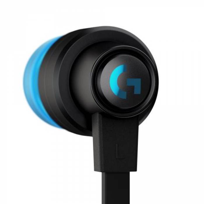 Casti cu microfon Logitech G333, 3.5mm jack/USB-C, Black