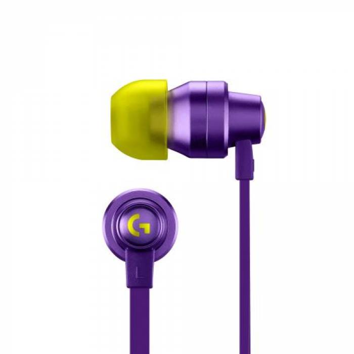 Casti cu microfon Logitech G333, 3.5mm jack/USB-C, Purple