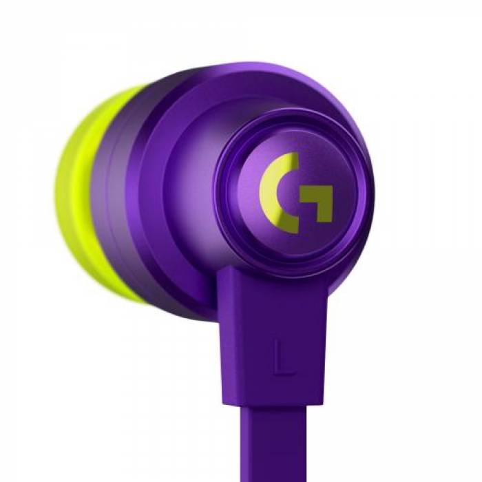 Casti cu microfon Logitech G333, 3.5mm jack/USB-C, Purple