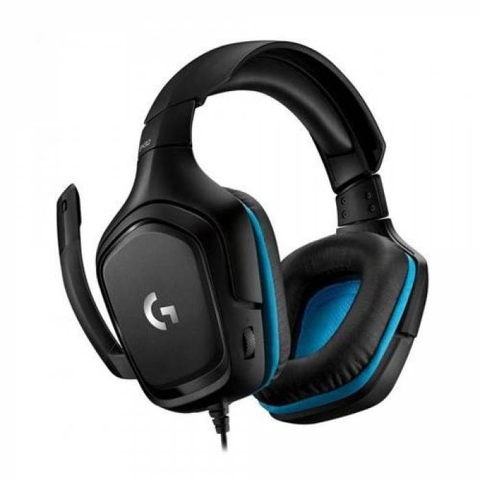 Casti cu microfon Logitech G432 7.1 Surround, 3.5mm jack, Black-Blue