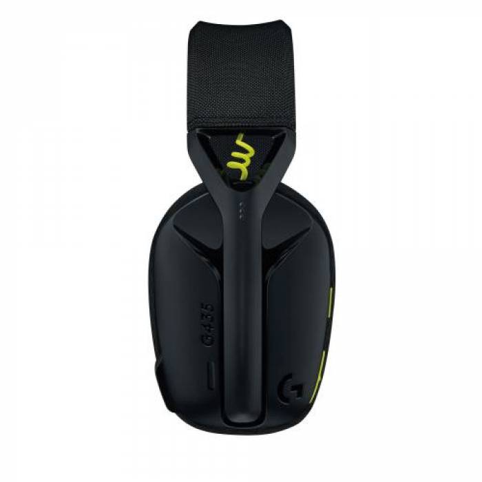 Casti cu microfon Logitech G435, Bluetooth/USB Wireless, Black-Yellow