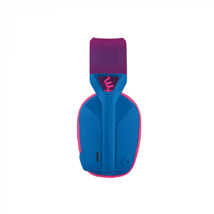 Casti cu microfon Logitech G435, Bluetooth/USB Wireless, Blue-Raspberry