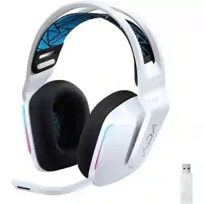 Casti cu microfon Logitech G733 Lightspeed RGB LoL KDA Edition, USB Wireless, White