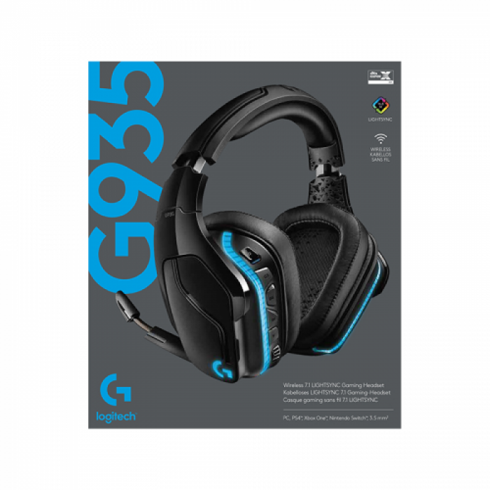 Casti cu microfon Logitech G935, USB-A, Black