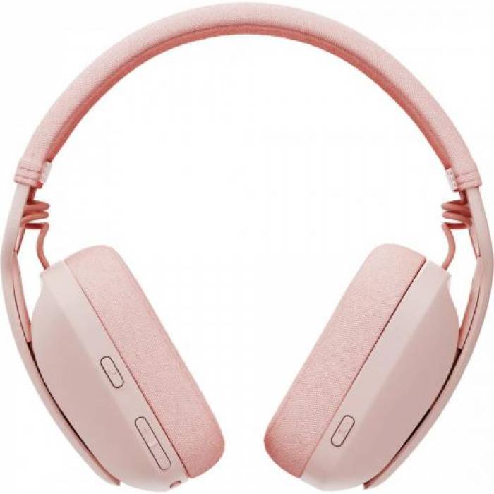 Casti cu microfon Logitech Zone Vibe 100, Bluetooth, Rose