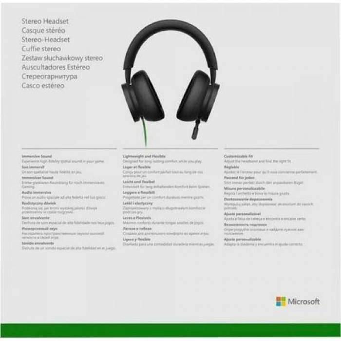 Casti cu microfon Microsoft Xbox Stereo, 3.5mm jack, Black