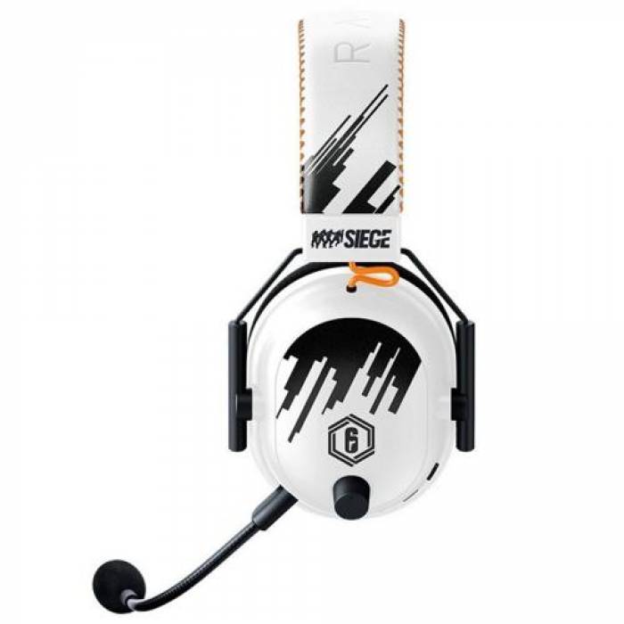 Casti cu microfon Razer BlackShark V2 PRO Six Siege Special Edition, 3.5mm jack, White-Black