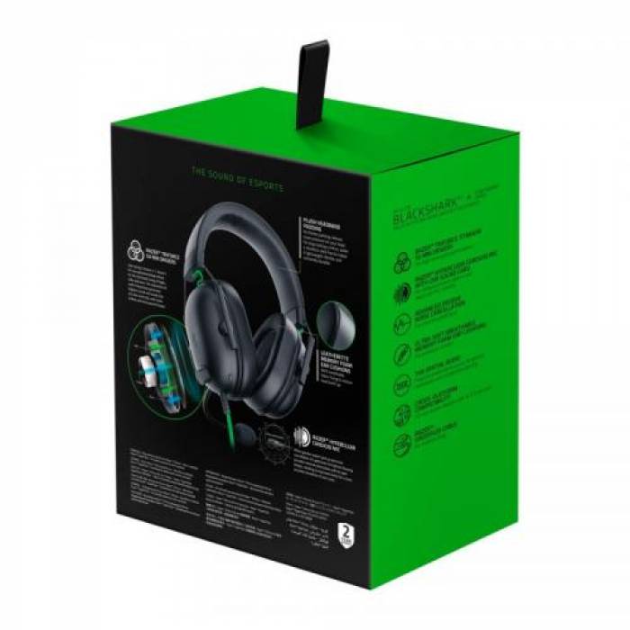 Casti cu microfon Razer Blackshark V2 X, Black-Green